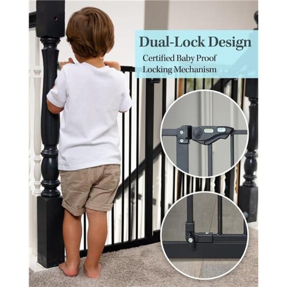 39.6” Dog Gate for Stairs & Doorways,30" Tall Baby Gate Pressure Mount Pet Gates - Picture 4 of 6